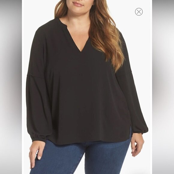 Vince Camuto Black Raglan Sleeve Blouse sz 3X - Picture 5 of 10